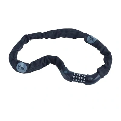 Image of Yale YCHC0/6/90/2 Essential Security Combi Chain 900mm Bicycle Lock, Black, Sicherheitskombikette