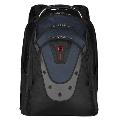 Image of Wenger Ibex 600638, 17 Inch Laptop Backpack with Dedicated Tablet Pocket, Shock Absorbing Shoulder Straps, Water Resistant Design, Ideal for Travel, Work, School, Commuting, Blue 28 x 37 47 cm