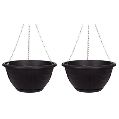Image of Whitefurze 32cm Venetian Hanging Basket, Black