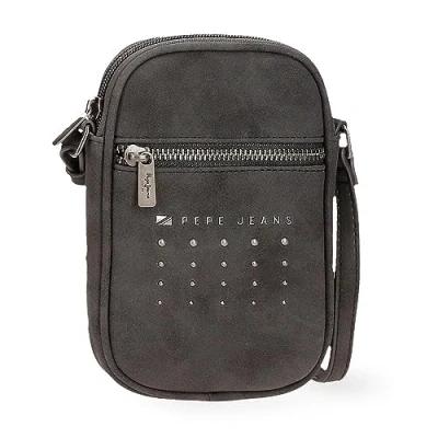 Image of Pepe Jeans Holly Shoulder Bag Small Black 11 x 17.5 2.5 cm Faux Leather, Black/White, One Size, Crossbody