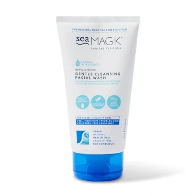 Image of Sea Magik Face Wash for Acne Prone, Dry, Sensitive, and Oily Skin, Gentle Cleanser, Natural Ingredients with Hydrating Dead Salt Purifying Tea Tree Oil, Vegan, Cruelty Free (150ml)