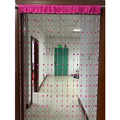 Image of ZiDeTang Acrylic Beaded Door Curtain Home Décor Tassel Room Divider (100cm by 195cm, Heart Rose)