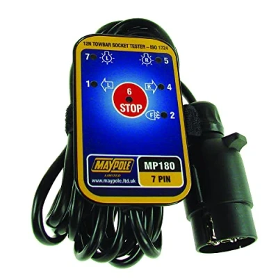 Image of Maypole 7 Pin Towbar Socket Tester, Caravan Trailer Light Tester 12V Vehicles