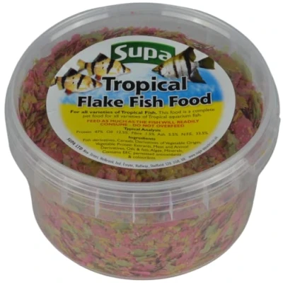 Image of Supa Aquarium Fish Food Tropical Flake 500ml (Pack of 2) Premium Quality Nutritious Offering a Complete Balanced Diet for