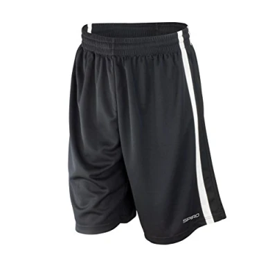 Image of Spiro Mens Basketball quick dry shorts, S, Black/ White