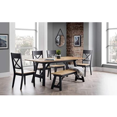 Image of Julian Bowen Hockley Dining Table, Black/Oak