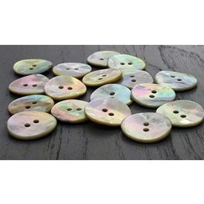 Image of White Natural Mother of Pearl Buttons 11mm, 15mm, 18mm, 20mm or 28mm Pack 10pcs (15mm)
