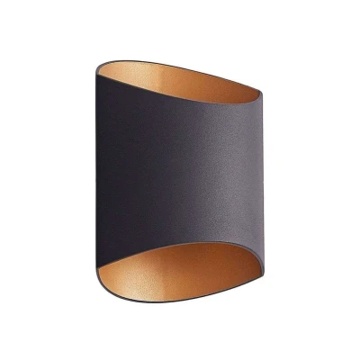 Image of Arcchio Vilja wall light, black, gold, oval