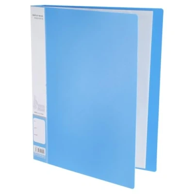 Image of M&amp;G 60 Pocket Binder with PP Plastic Sleeves A4(Blue), Art Portfolio Wide Folder Clear Sheet Protectors, Display 120 Pages for Organizing Documents, 310x255x36mm