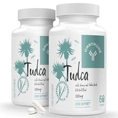 Image of TUDCA Liver Supplements 1000mg Per Serving (120 Capsules, 2 Pack), Tauroursodeoxycholic Acid with Humic and Fulvic, Herbal Blend, for Detox Cleanse, Digestive Health