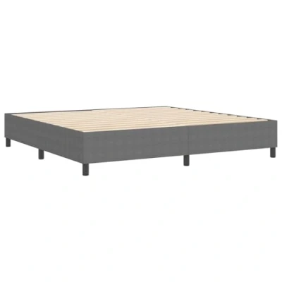 Image of vidaXL Light Grey Platform Bed Frame Wood &amp; Metal, Queen Size 200x200 cm, Bedroom Storage Solution, Modern Design