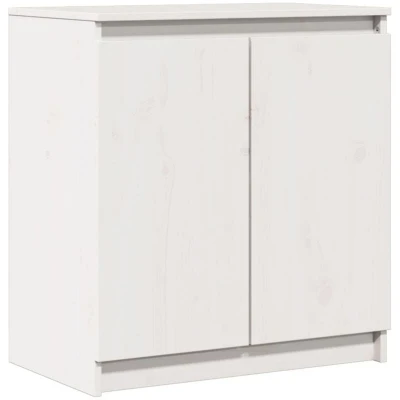Image of vidaXL Side Cabinet White 60x36x65 cm Solid Pinewood