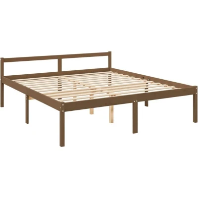 Image of vidaXL Senior Bed without Mattress Honey Brown 200x200cm Solid Wood Pine