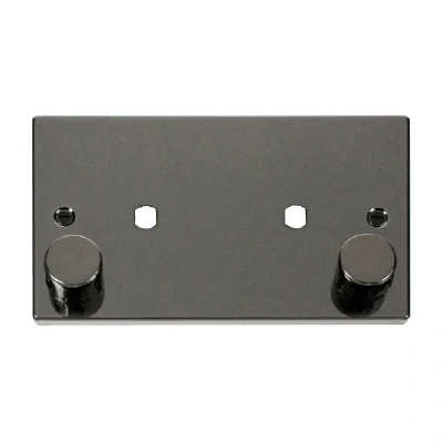 Image of Click Deco 2 Gang Dimmer Mounting Unfurnished Plate and Knob (1630W Max) Black Nickel
