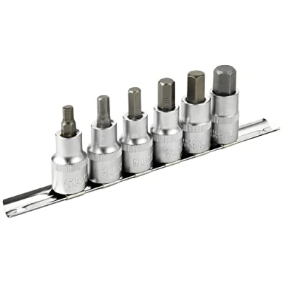 Image of DAKCOS Hex Bit Socket Set 1/2&quot; Drive 6 Pieces Allen Key Metric 6mm 14mm S2 Alloy Steel and CR V