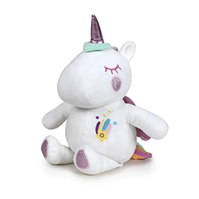 Image of Magic Dreamlight Light Up White Unicorn, Multicoloured and Glow in the Dark, Calming Cuddly Sleep Aid for Kids, Soothing Music, Suitable Ages 10M+