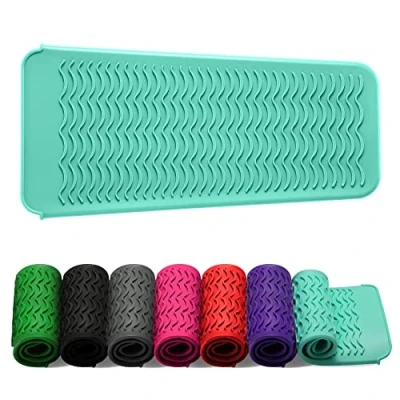 Image of ZAXOP Resistant Silicone Mat Pouch for Flat Iron, Curling Iron,Hot Hair Tools (Mintgreen)