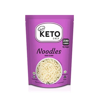 Image of Keto Chef Vegan Microwaveable Slim Noodles Free from Instant Konjac Noodle, Zero Carbohydrates &amp; Sugar, Shirataki, Paleo Friendly Healthy Low Calorie Diet, Ready to Eat Pack of 12 (270g)