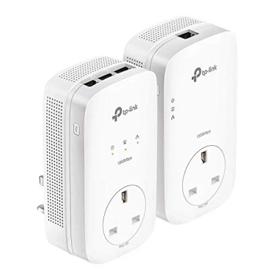 Image of TP Link TL PA8033PKIT AV1300 3 Port Passthrough Powerline Starter Kit (Renewed)