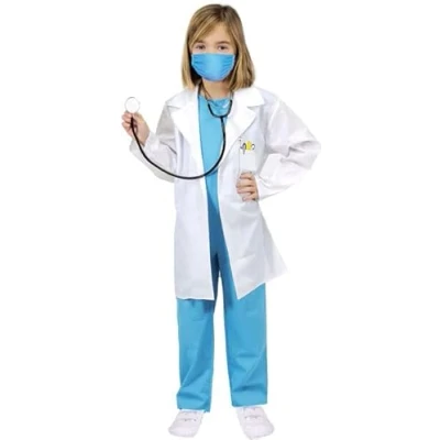 Image of Forever Young Girls Doctor Medical Surgeon Hospital Staff Kids Fancy Dress Costume (7 8 Years Old)