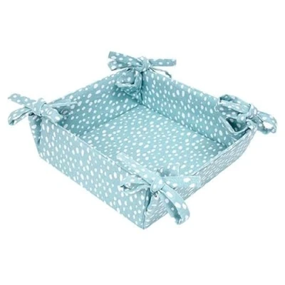 Image of Dexam Sintra Recycled Cotton Spotted Bread Basket Duck Egg
