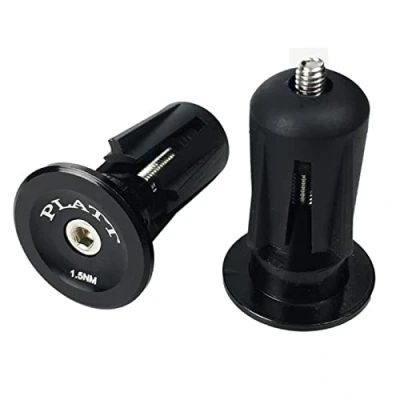 Image of PLATT Bicycle Bar End Plugs Aluminum Bike Handlebar Cap for Road Mountain BMX (Black)