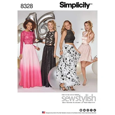 Image of Simplicity Pattern 8328 P5 (12 14 16 18 20) Misses Special Occasions Dress, Paper, White, 22 x 15 1 cm