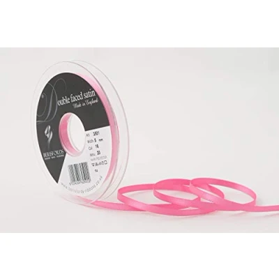 Image of Berisfords Double FACE Poly Satin Ribbon, Sugar Pink, 5 mm