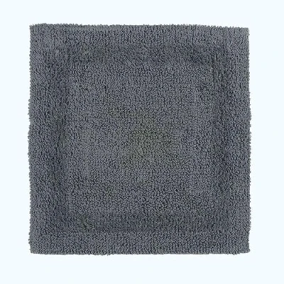 Image of HOMESCAPES Shower Mat, Luxury 1600gsm Bath Mat Extra Soft 100% Cotton, Reversible Bathroom Mats Non Slip, Washable, Super Absorbent, Quick Dry, Grey Rug, 50x50 cm Square, Small