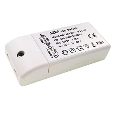Image of JZK Input: 220 240V, Output: DC 12V, 1.25A DC, 15W, LED Light Bulb Transformer Driver Converter Constant Voltage Power Supply, 9.1 x 4.1x 1.9 cm