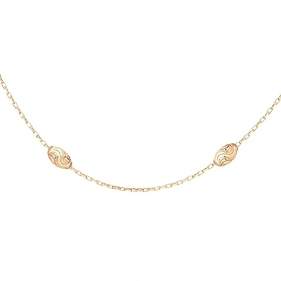 Image of Tuscany Silver Women&#039;s Sterling Rose Gold Plated Diamond Cut Ball and Trace Chain of 46cm/18&quot;