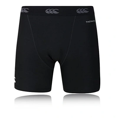 Image of Canterbury Men&#039;s Thermoreg 6 Inch Baselayer Shorts Rugby Compression Anti Bacterial Odour &amp; Moisture Wicking Material, Black, XL