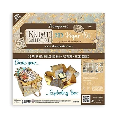 Image of Stamperia International Pop Up Kit Klimt Explosion Box, Various, 10x15 cm