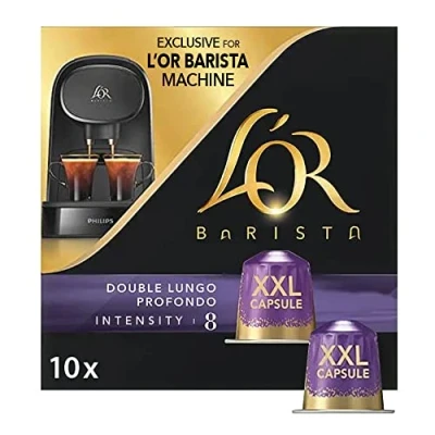 Image of L’OR BARISTA Double Shot Coffee Capsules, Lungo Profondo XXL Aluminium Pods, 7 Packs, Total 70 Capsules
