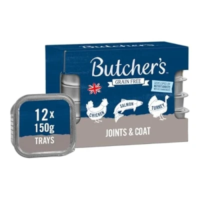 Image of Butcher&#039;s Joints &amp; Coat Wet Dog Food Trays 12 x 150g