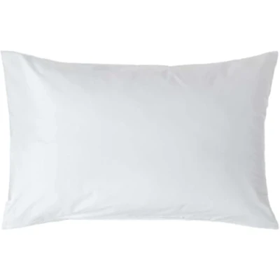 Image of HOMESCAPES White Pure Egyptian Cotton Pillowcase Standard Size 200 TC 400 Thread Count Percale Equivalent Housewife Pillow Case Pack of 2