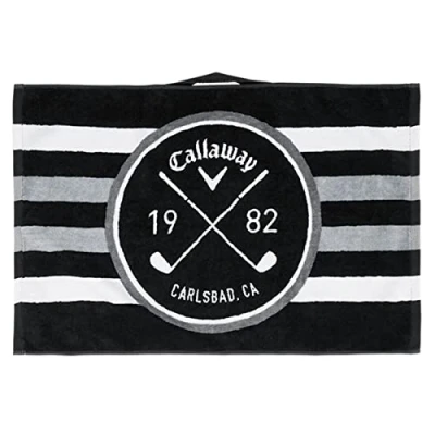 Image of Callaway Golf Unisex Cart Towel Black/White/Charcoal One Size, 16&quot; x 24&quot;