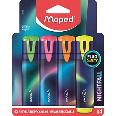 Image of Maped Nightfall highlighter, marker pen x4 markers