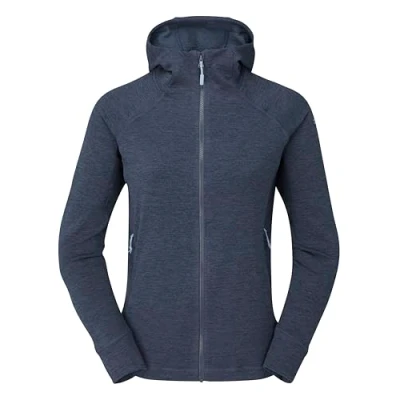 Image of Rab Women&#039;s Nexus Hoody Full Zip Lightweight Fleece Jacket for Trekking &amp; Climbing Deep Ink Large