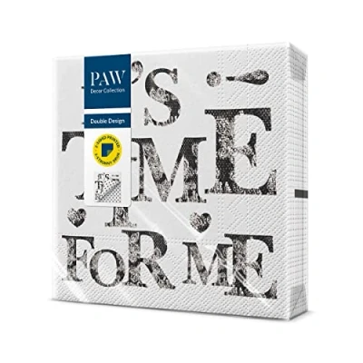 Image of PAW Napkins 3 Ply (33 x 33 cm) I 20 Pieces Perfect for Birthdays, Parties, Weddings, Communion and Celebrations Paper Printed on Both Sides inscriptions, Points Time Dots