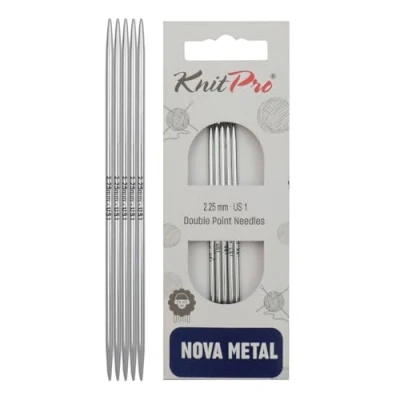 Image of KnitPro 15 cm x 2.25 mm Nova Double Pointed Needles, Silver
