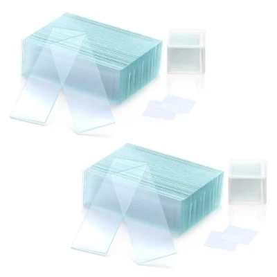 Image of QWORK® 100 PCS microscope slides and 200 cover slips