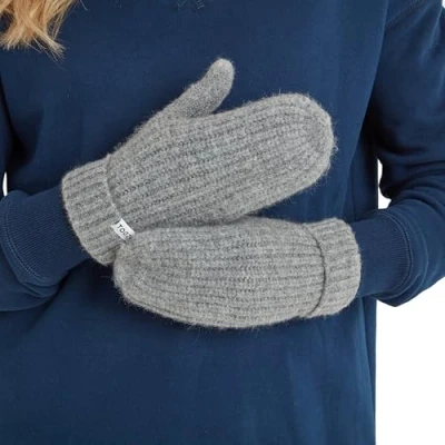 Image of TOG24 Rio Rib Turn Up Mittens Supersoft &amp; Warm With Detailing Ideal For Winter