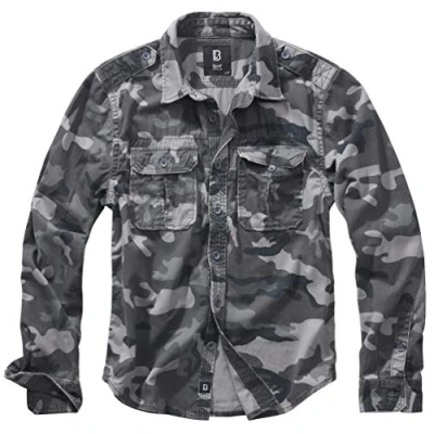 Image of Brandit Vintage Shirt, Men&#039;s, Size: XL, Grey camouflage