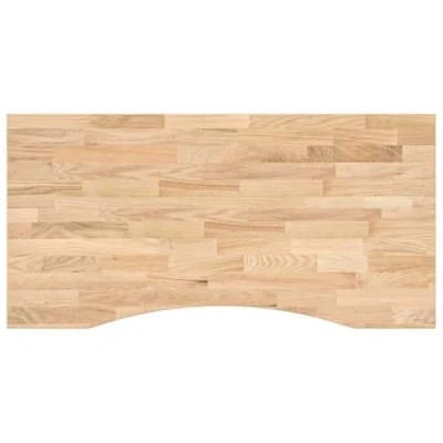 Image of vidaXL oak wood rectangular desk top 100x50x2.5 cm untreated wooden surface for customizable tables in living spaces