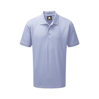 Image of ORN Polo Shirt for Men Adult Short Sleeve Workwear UK Casual Smart Tops Men, Professional Work Wear 1150 Eagle Sky Blue, Small