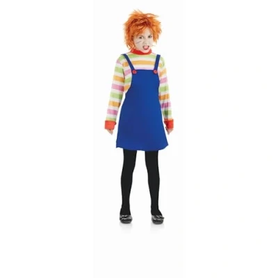 Image of Fun Shack Girls Scary Doll Costume Kids Possessed Creepy Halloween Girl Child Large