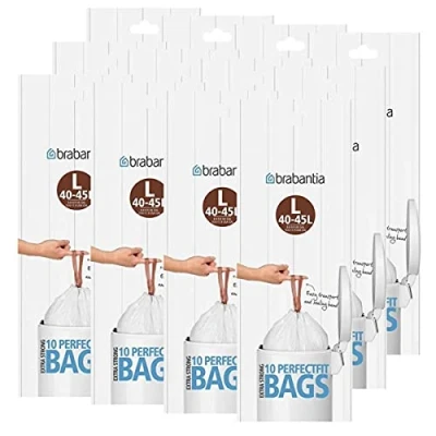 Image of Brabantia Perfectfit Bags Size L 40 45 Litre 10 Bag Roll