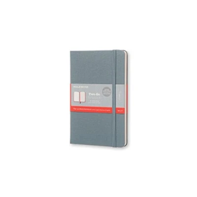 Image of Moleskine TWOGO31B26 Medium Two Go Saxe Ruled Plain Notebook Blue