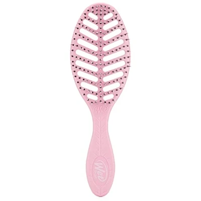 Image of WetBrush Go Green Speed Dry Detangler with HeatFlex Bristles for Safe Use A Hairdyrer, Vented to Allow Moisture be Removed From Hair Quickly Fast Drying Time, Pink